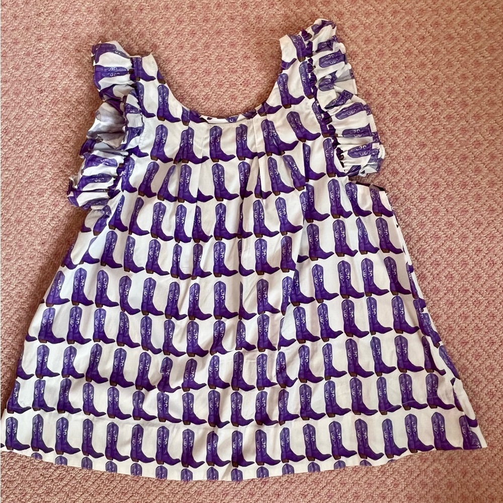 Stylish Purple and White Ruffle Sleeve Top by Brooke Wright